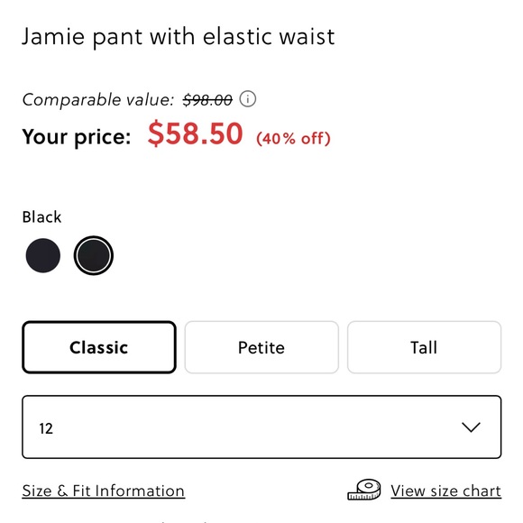 J. Crew Jamie Pant Black NWT! Size 12 - Picture 8 of 8